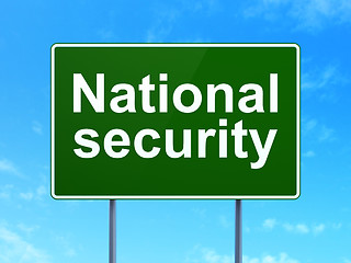 Image showing National Security on road sign background