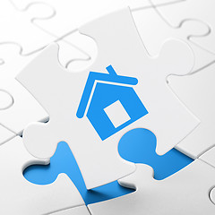 Image showing Business concept: Home on puzzle background