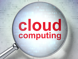 Image showing Cloud Computing with optical glass