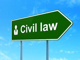 Image showing Civil Law and Business Man on road sign background