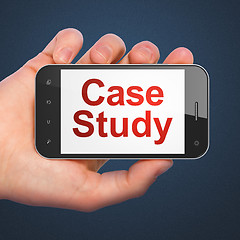 Image showing Education concept: Case Study on smartphone