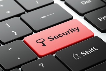 Image showing Privacy concept: Key and Security on computer keyboard background