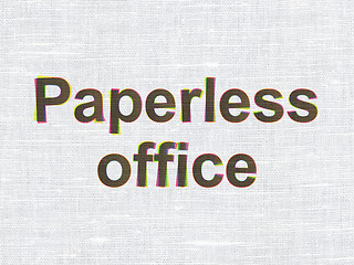 Image showing Finance concept: Paperless Office on fabric texture background