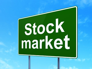 Image showing Business concept: Stock Market on road sign background