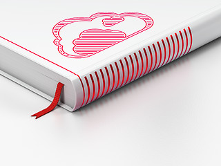 Image showing Technology concept: closed book, Cloud on white background