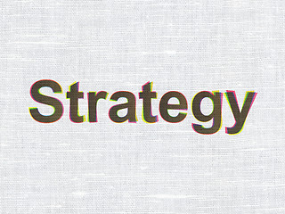 Image showing Business concept: Strategy on fabric texture background