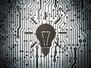 Image showing Business concept: circuit board with Light Bulb