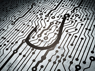 Image showing Privacy concept: circuit board with Fishing Hook