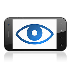 Image showing Security concept: Eye on smartphone