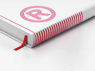 Image showing Law concept: closed book, Registered on white background