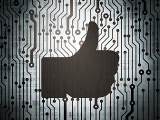 Image showing Social media concept: circuit board with Thumb Up