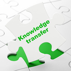 Image showing Education concept: Knowledge Transfer on puzzle background