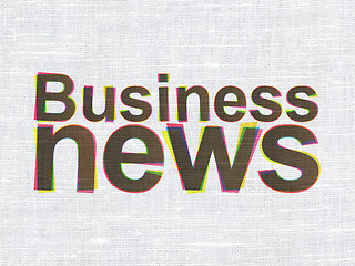 Image showing Business News on fabric texture background