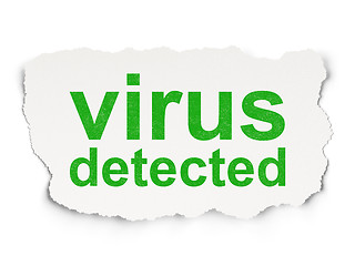 Image showing Safety concept: Virus Detected on Paper background