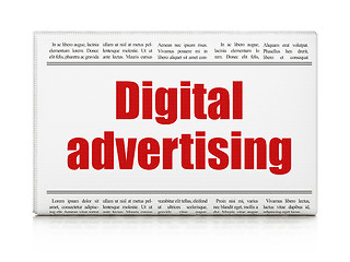 Image showing Newspaper headline Digital Advertising