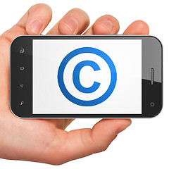 Image showing Law concept: Copyright on smartphone