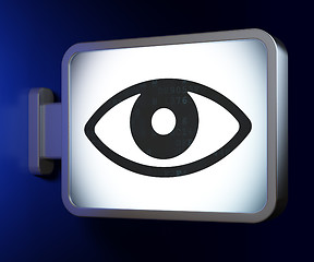 Image showing Security concept: Eye on billboard background