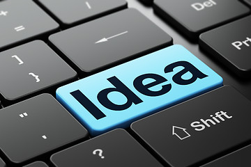 Image showing Advertising concept: Idea on computer keyboard background