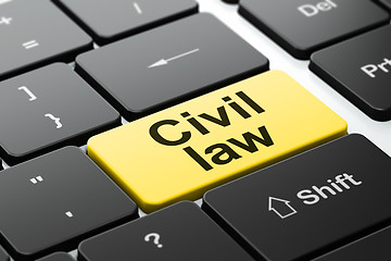 Image showing Civil Law on computer keyboard background