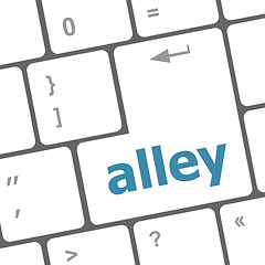 Image showing alley words concept with key on keyboard