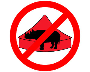 Image showing Black rhino in circus prohibited