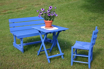 Image showing blue garden furniture