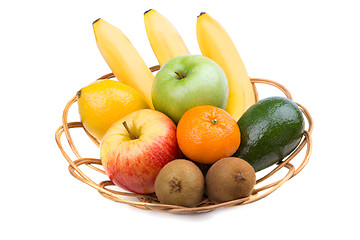 Image showing Ripe fruit in wicker