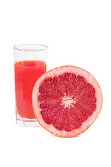 Image showing Fresh grapefruit juice in glass