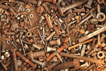 Image showing screws and nuts background