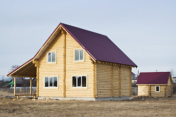 Image showing New log house and the vaporarium