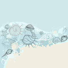 Image showing Sea background. Hand drawn vector illustration