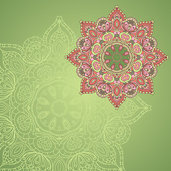 Image showing background with lace circle hand drawn ornament