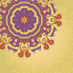 Image showing background with lace circle hand drawn ornament