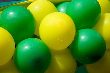 Image showing Decorative air ballons with raindrops