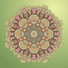 Image showing background with lace circle hand drawn ornament