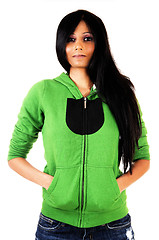 Image showing Girl in green sweater.