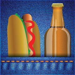 Image showing hot dog and beer