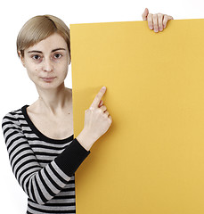 Image showing Woman holding a paper