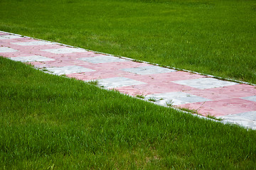 Image showing Lawn and footpath