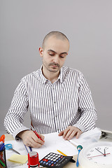 Image showing Man at desk