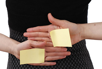 Image showing Woman and post it