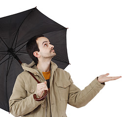 Image showing Man with umbrella