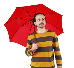 Image showing Man with umbrella