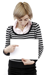 Image showing Woman holding a paper