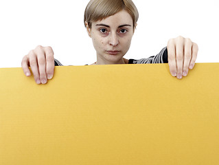 Image showing Woman holding a paper