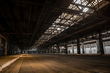 Image showing Large industrial hall of a repair station