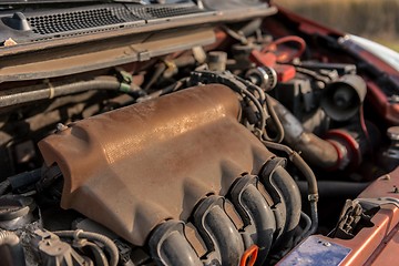 Image showing Closeup photo of a motor block