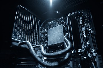 Image showing Computer motherboard closeup