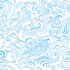 Image showing Sea background. Hand drawn vector illustration