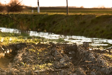 Image showing Closeup photo of some mud outdoors